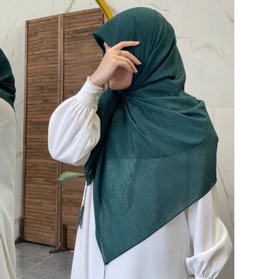 روسری مجلسی کریشه لمه سبز زمردی
