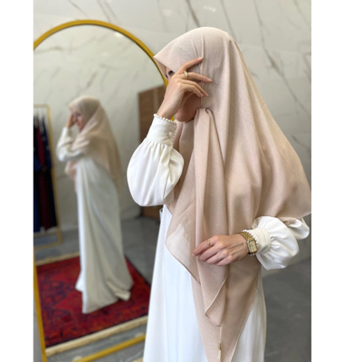 روسری مجلسی کریشه لمه کرم روشن