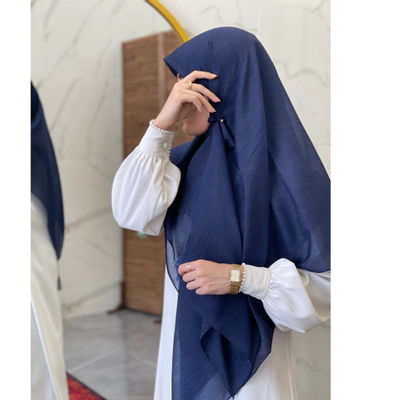 روسری مجلسی کریشه لمه سورمه ای