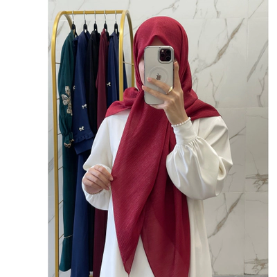 روسری مجلسی کریشه لمه زرشکی روشن