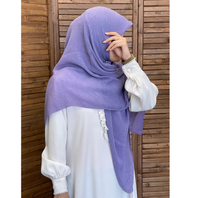 روسری نخی پلیسه ریز یاسی بنفش