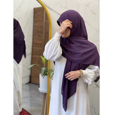 روسری کرپ حریر بنفش تیره