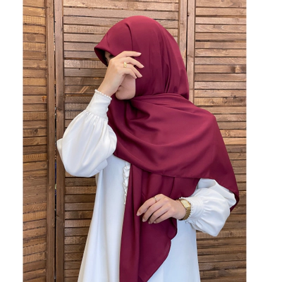 روسری کرپ حریر زرشکی البالویی