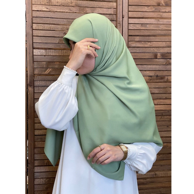 روسری کرپ حریر سبز پاستیلی