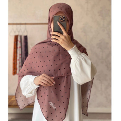 روسری شکلاتی خالدار مشکی