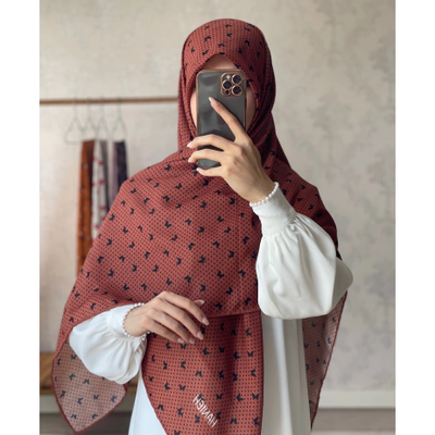روسری قهوه ای پروانه ریز خالدار