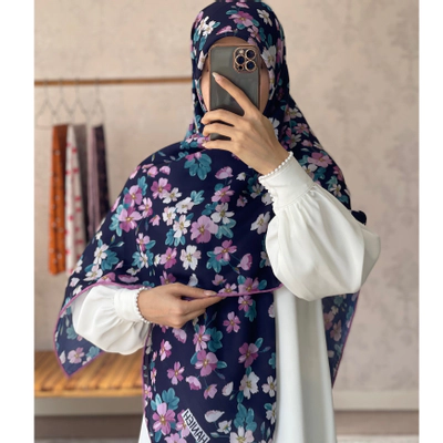 روسری بنفش سیر گل بهاری
