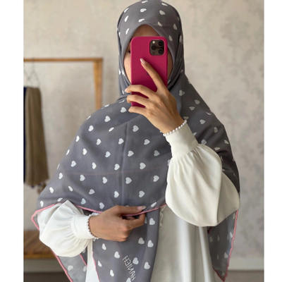 روسری قلبی طوسی