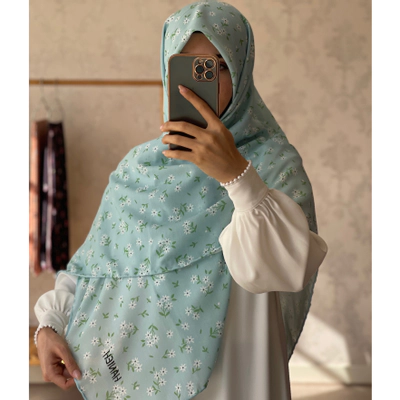 روسری گل بابونه آبی ملیح