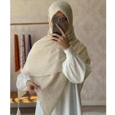 روسری نخی پلیسه صدفی