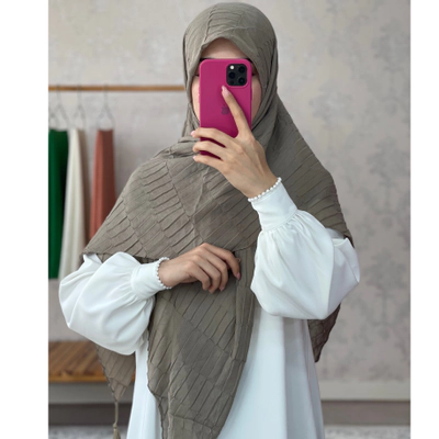 روسری نخی پلیسه خاکی