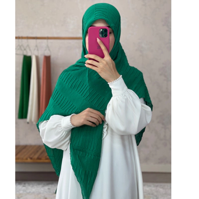 آف روسری نخی پلیسه سبز زارا