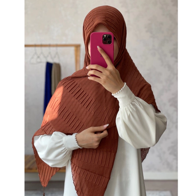 روسری نخی پلیسه آجری