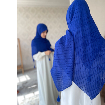 روسری نخی پلیسه کاربنی