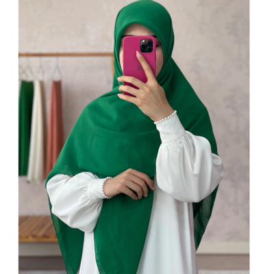 روسری نخی ساده سبز سیدی