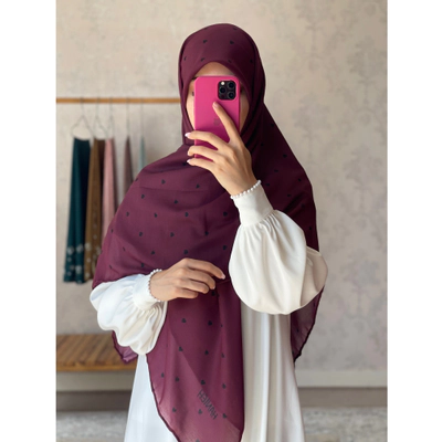 روسری قلبی زرشکی